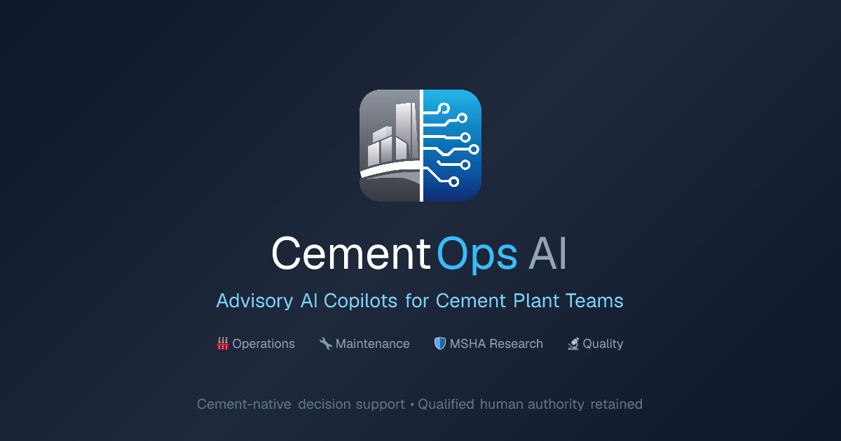 CementOps AI — Plant Intelligence Platform for Cement Manufacturing